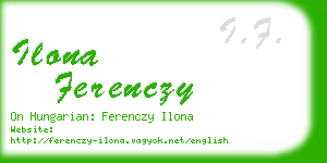 ilona ferenczy business card